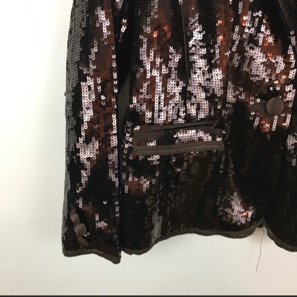 Chico’s Chocolate Sequin Blazer - Picture 2 of 4